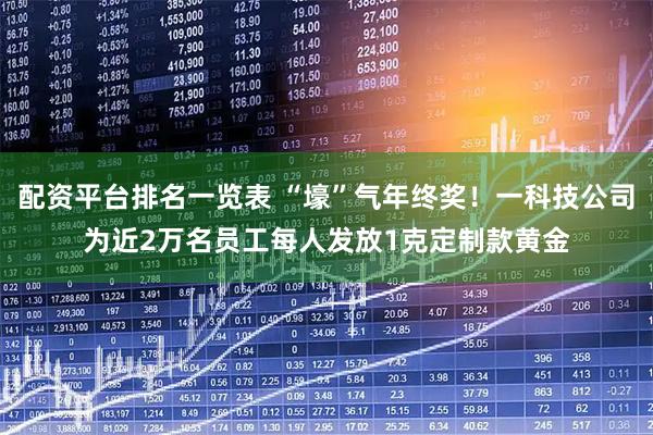 配资平台排名一览表 “壕”气年终奖！一科技公司为近2万名员工每人发放1克定制款黄金