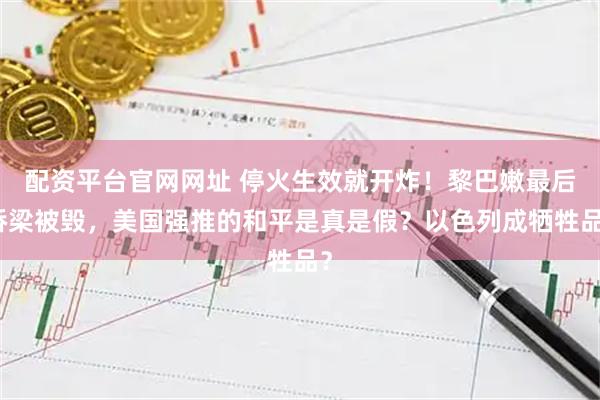 配资平台官网网址 停火生效就开炸！黎巴嫩最后桥梁被毁，美国强推的和平是真是假？以色列成牺牲品？